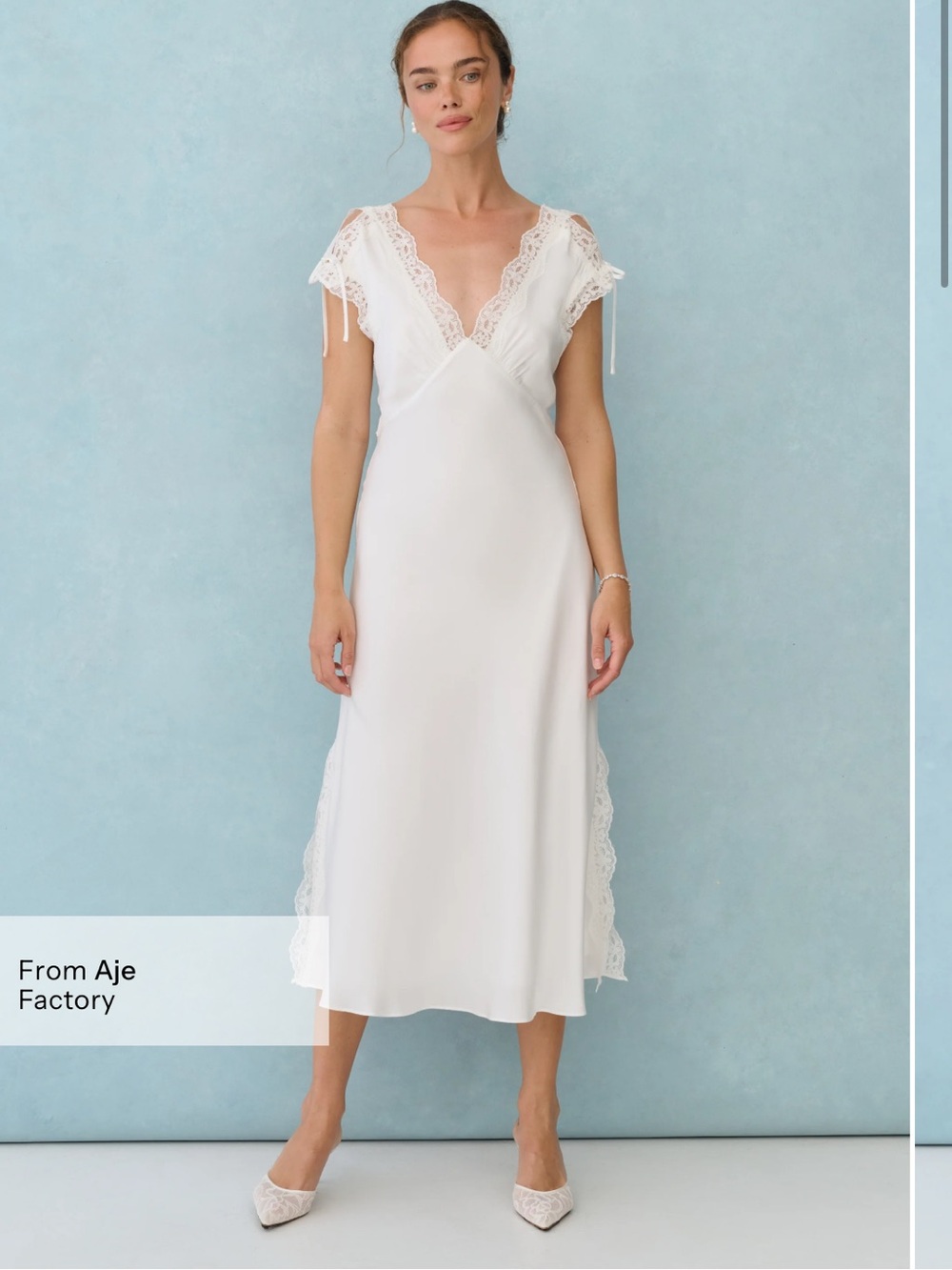 NWT Few Moda Emily Flutter Sleeve Lace Accent Dress 6
